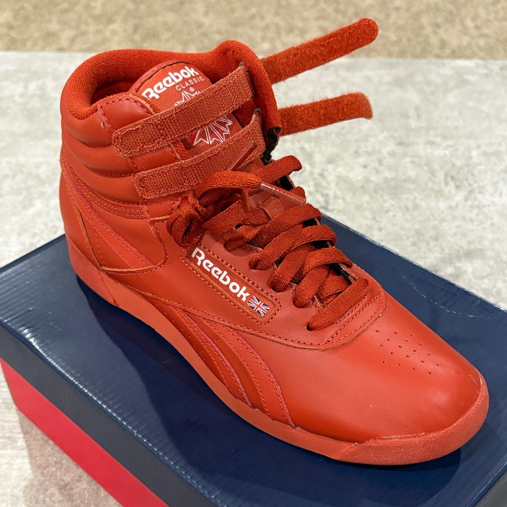 Reebok Red Retro Hightop Sneakers